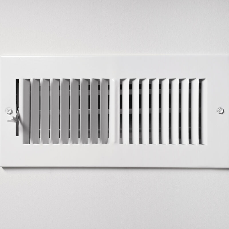 Heating-Cooling-Vent-Register-on-Wall-with-Open-Close-Lever