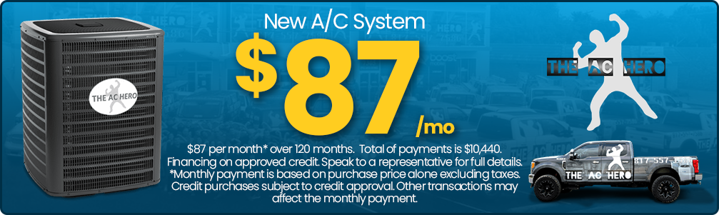 New AC system financing offer banner